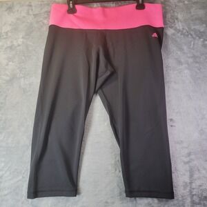 Adidas Climalite Black Pink Capris Athletic Leggings Womens XL